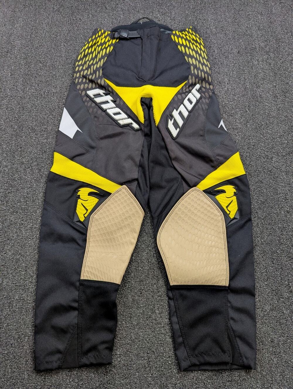 Thor Youth Phase Performance Motocross Black Yellow Riding Racing Pants Size 28